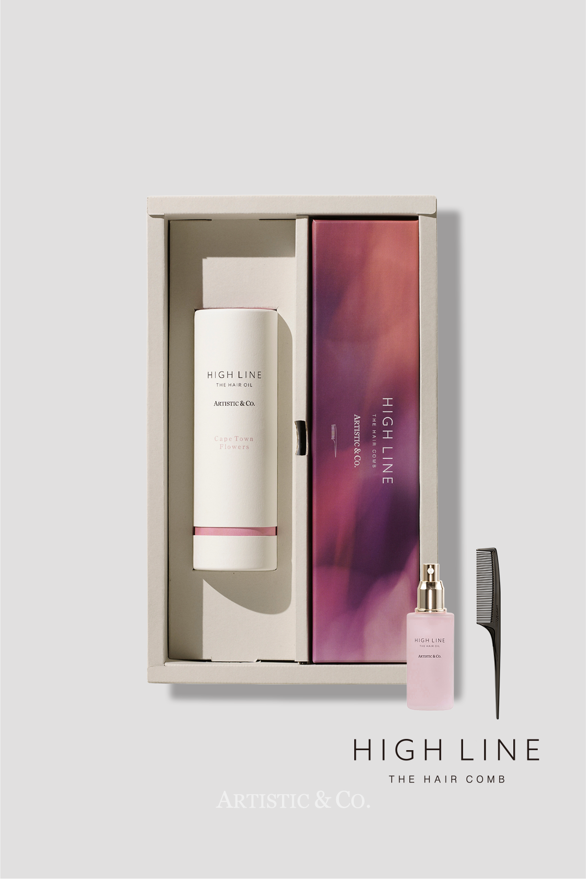 ハイライン ザ ヘアコーム テール ブラック & ヘアオイルセットBOX